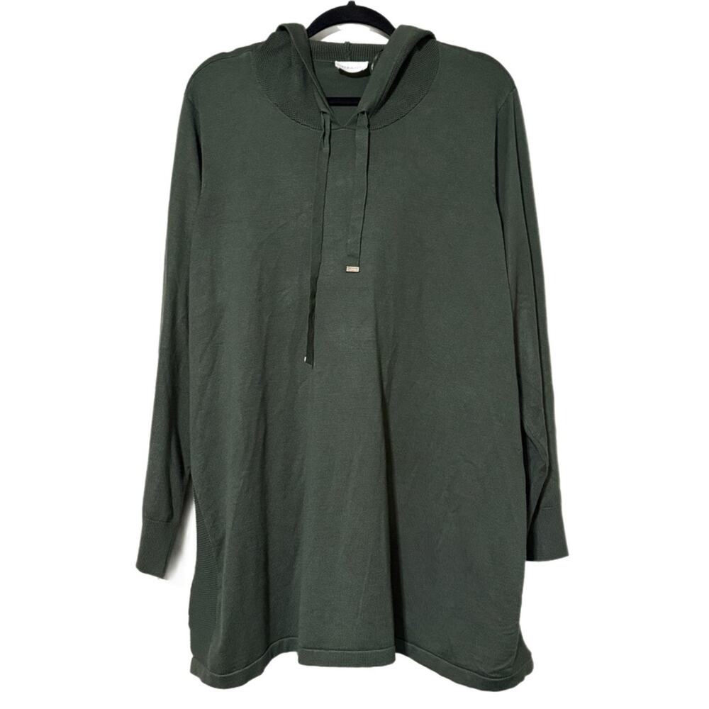 STRAZZI women’s plus size 2X waxed lode pullover long sleeve hooded sweater flaw
